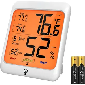 TP53 Digital Hygrometer Indoor Thermometer for , Temperature Humidity Sensor with Comfort & Max Min Records, Backlit Display Room Thermometer Humidity Meter(Previously )